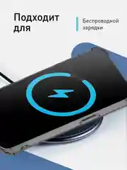Серый чехол для iPhone 15 противоударный силиконовый ROSCO с карманом для карт усиленными углами