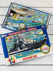 Ходилка с фишками Морской бой для мальчиков корабль счет