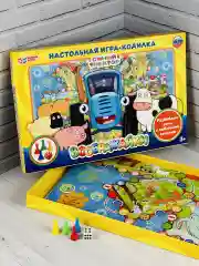 Настолка ходилка с фишками Синий трактор мультяшный