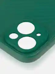 Тёмно-зелёный ребристый чехол для Apple iPhone 15 силиконовый ROSCO матовый тонкий с текстурой карбон