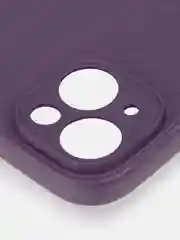 Фиолетовый ребристый чехол для Apple iPhone 15 силиконовый ROSCO матовый тонкий с текстурой карбон