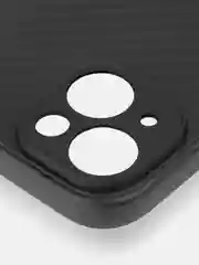 Черный ребристый чехол для Apple iPhone 15 силиконовый ROSCO матовый тонкий с текстурой карбон