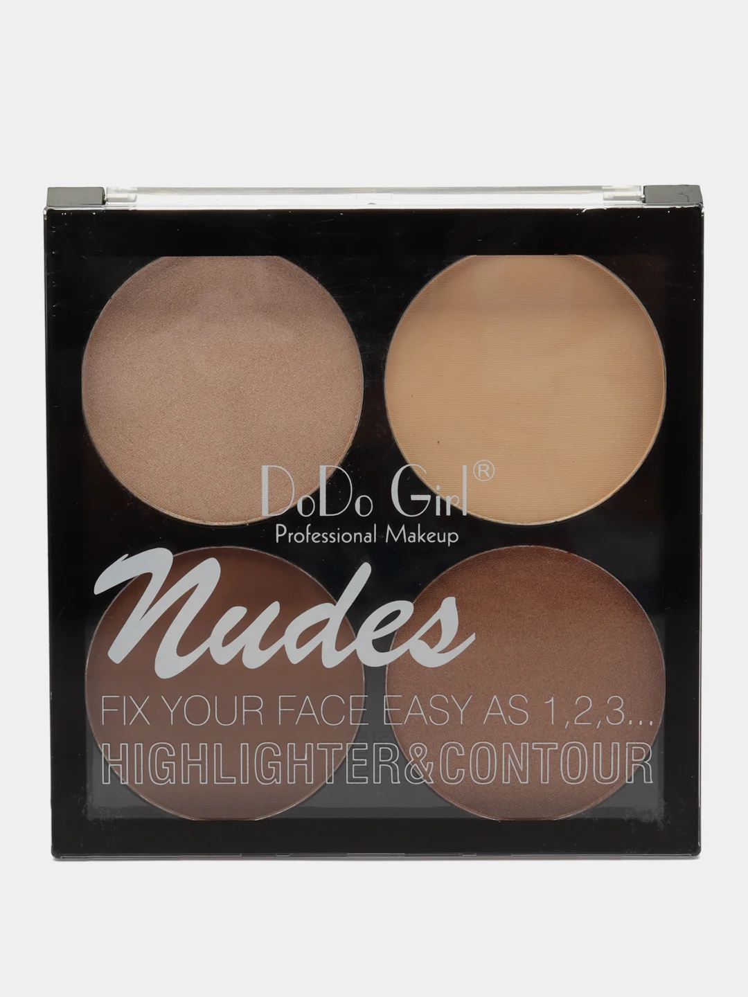 Палетка хайлайтер и корректор DoDo Girl Nudes Highlight & Contour, 4 цвета
