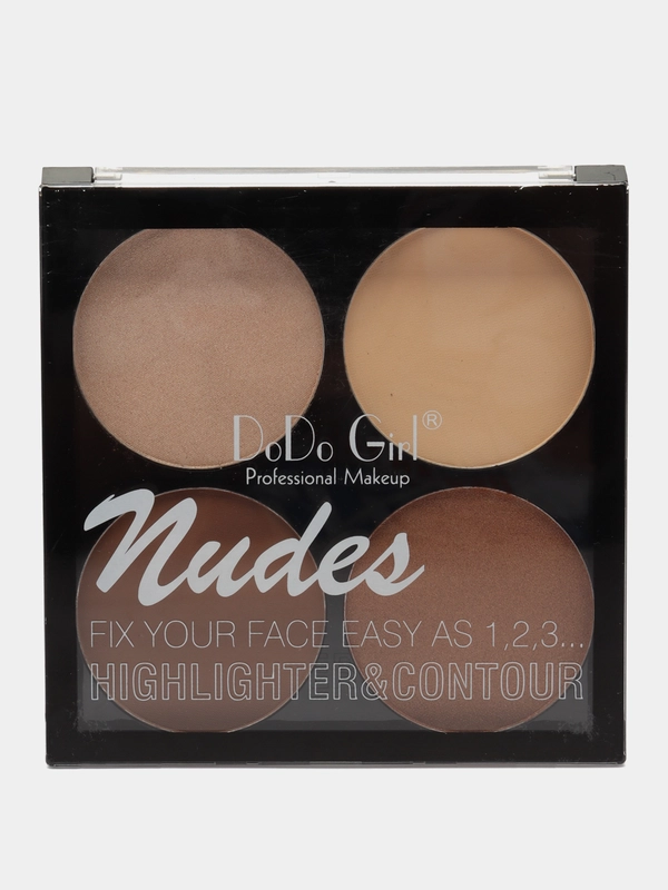 Палетка хайлайтер и корректор DoDo Girl Nudes Highlight & Contour, 4 цвета