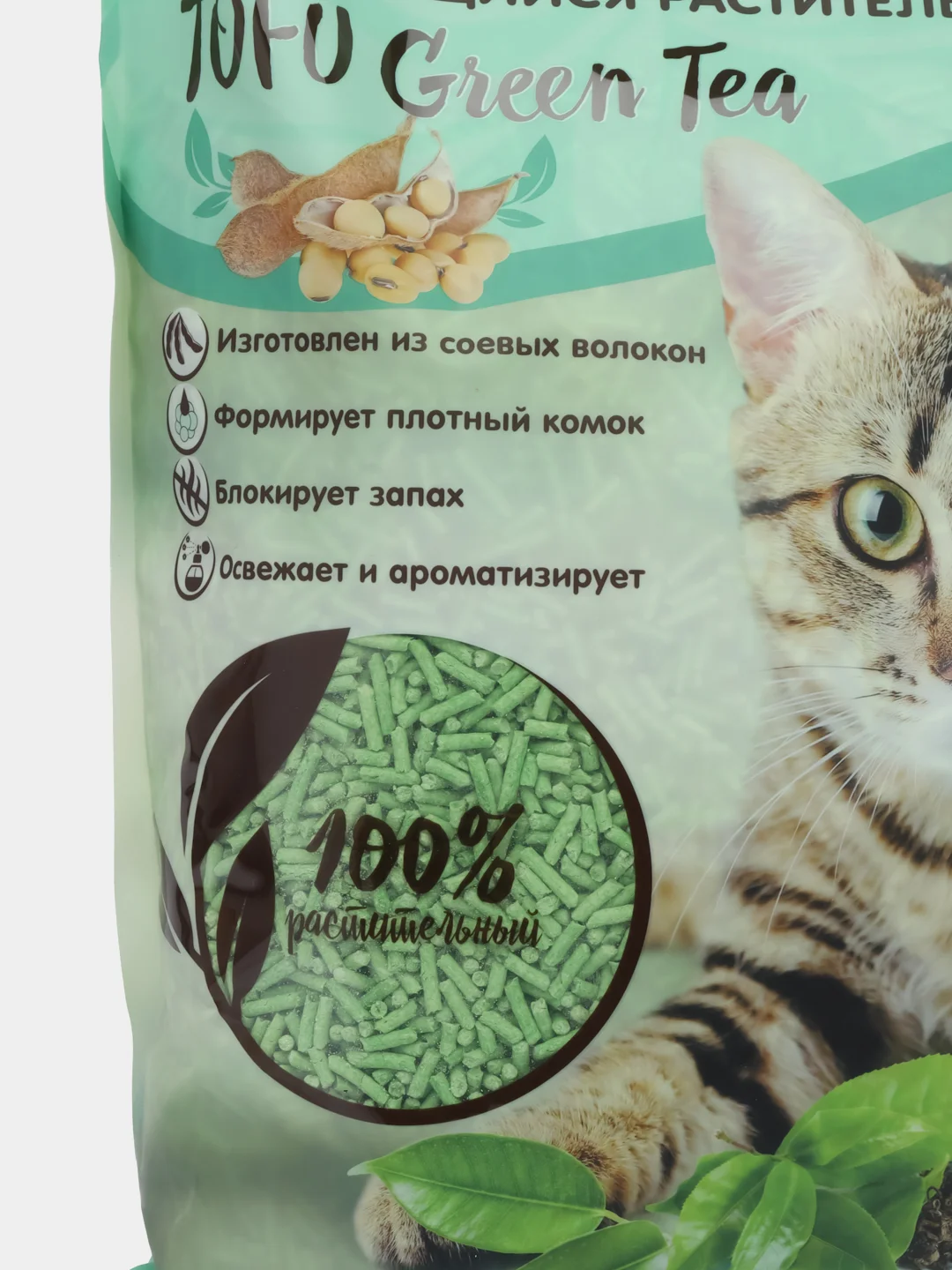 Соевый комкующийся наполнитель с ароматом зеленого чая Cat Step Tofu green tea, 12 литров