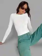 Белый лонгслив женский облегающий, базовый