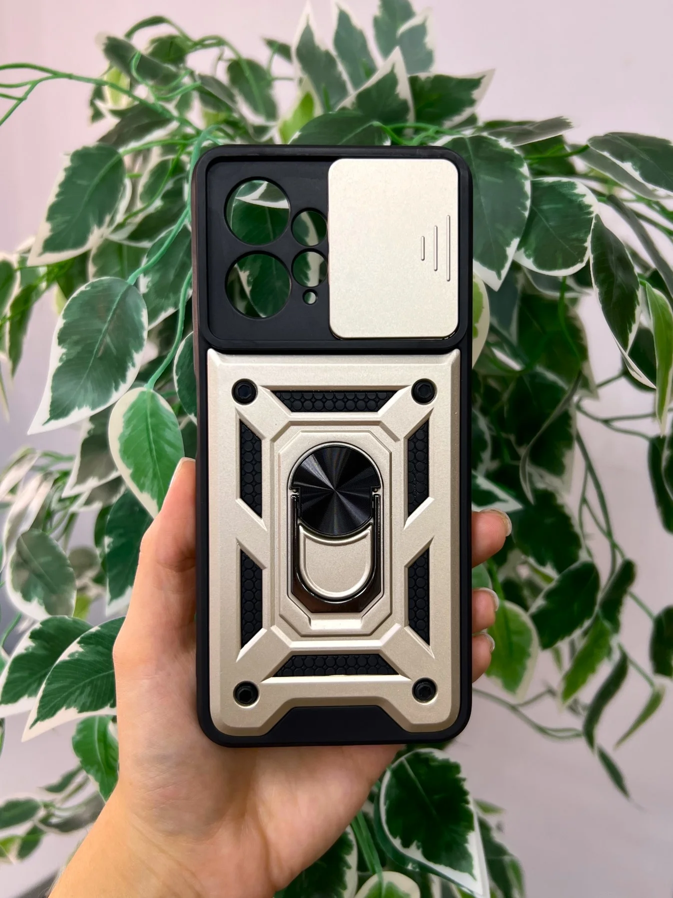 Золотой чехол противоударный armors для Xiaomi Redmi Note 12 4G / Редми Нот 12 4G с защитой камеры