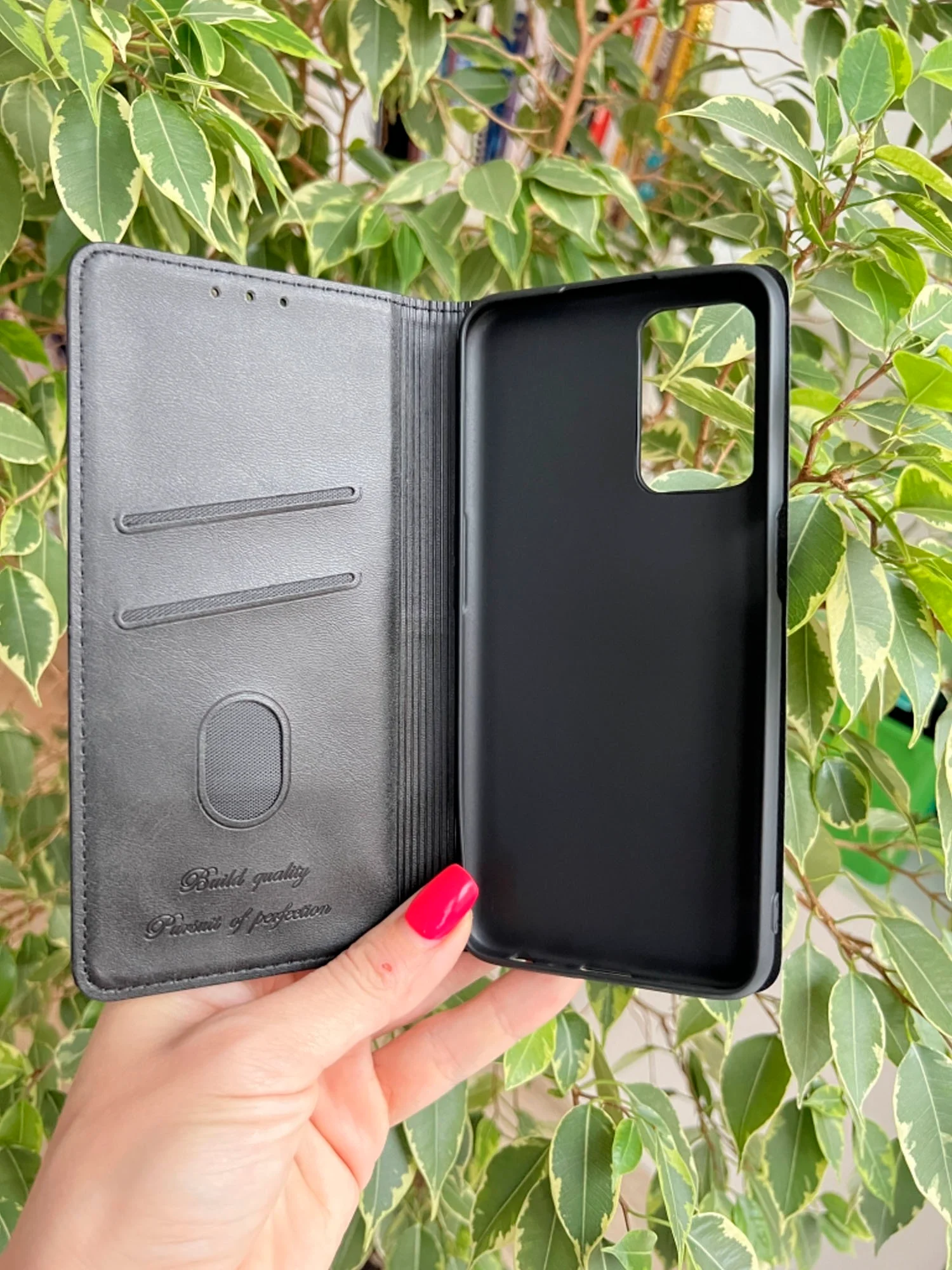 Черный чехол книжка elitcase для Oppo A55 и A16 / Оппо А55 и А16