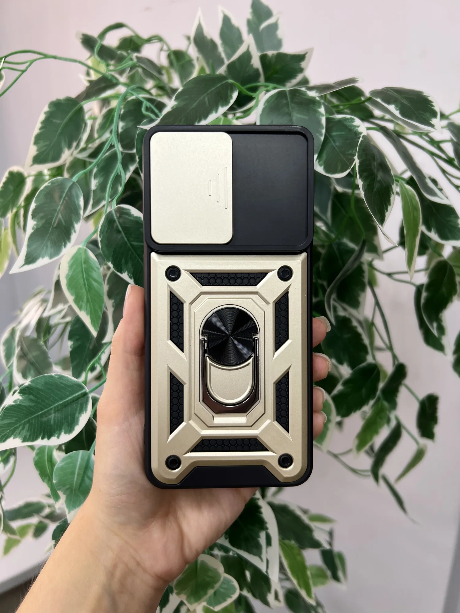 Золотой чехол противоударный armors для Oppo Reno 7 4G / Рено 7 4G с защитой камеры