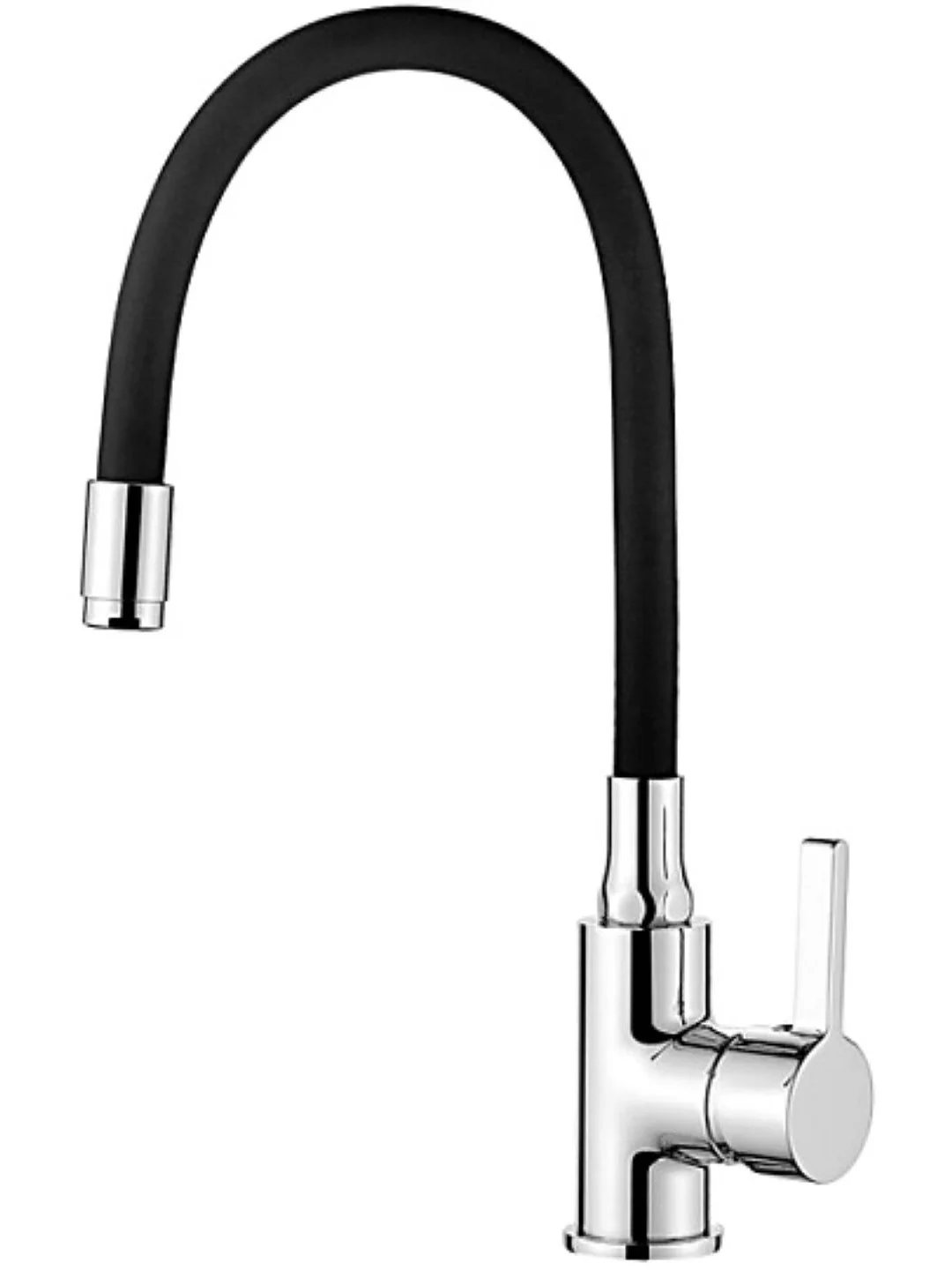Черный смеситель для кухни с гибким изливом Ledeme L4898