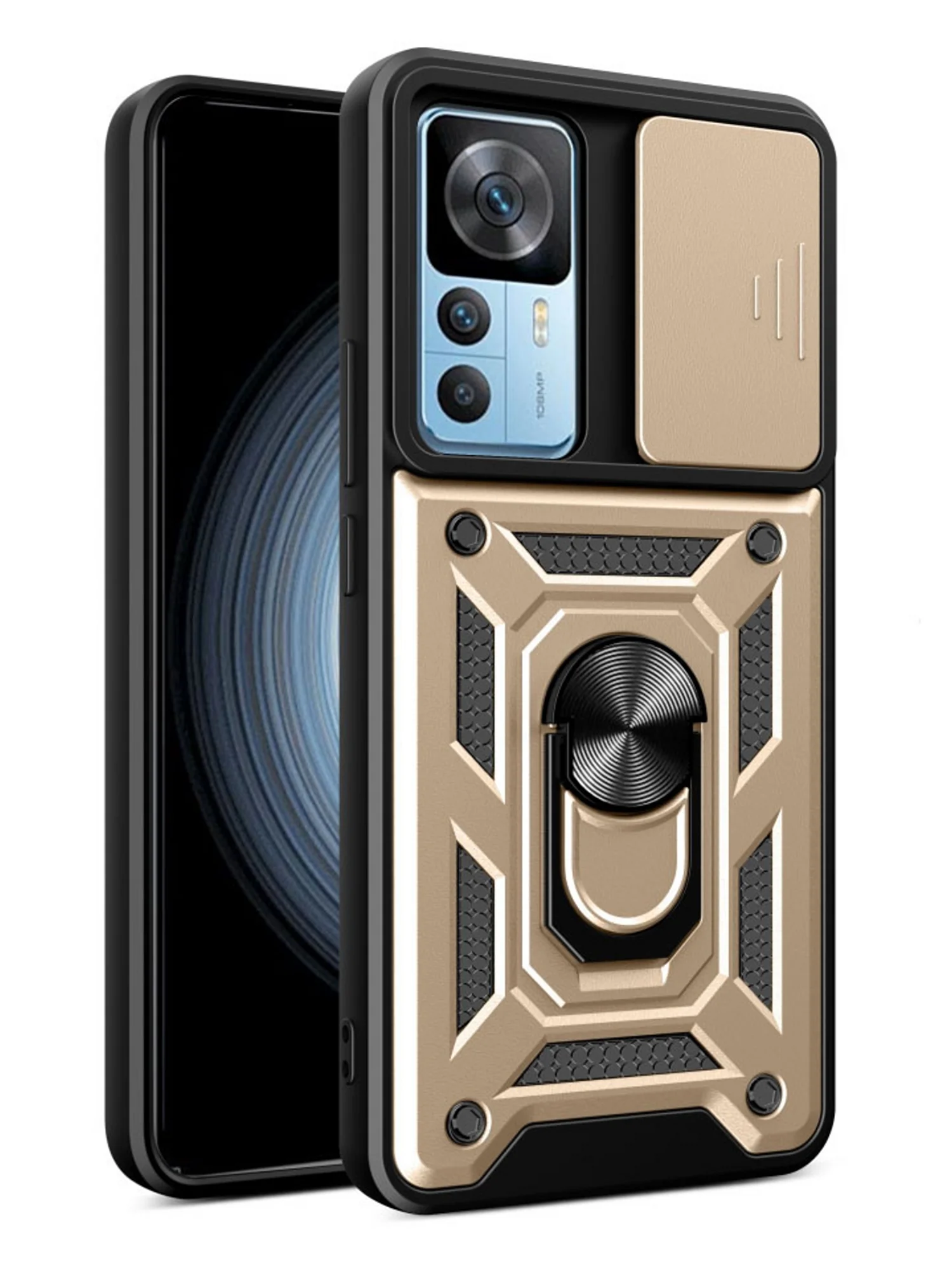 Золотой чехол противоударный armors для Xiaomi 12T и 12T Pro/Сяоми 12Т и 12Т Про с защитой камеры