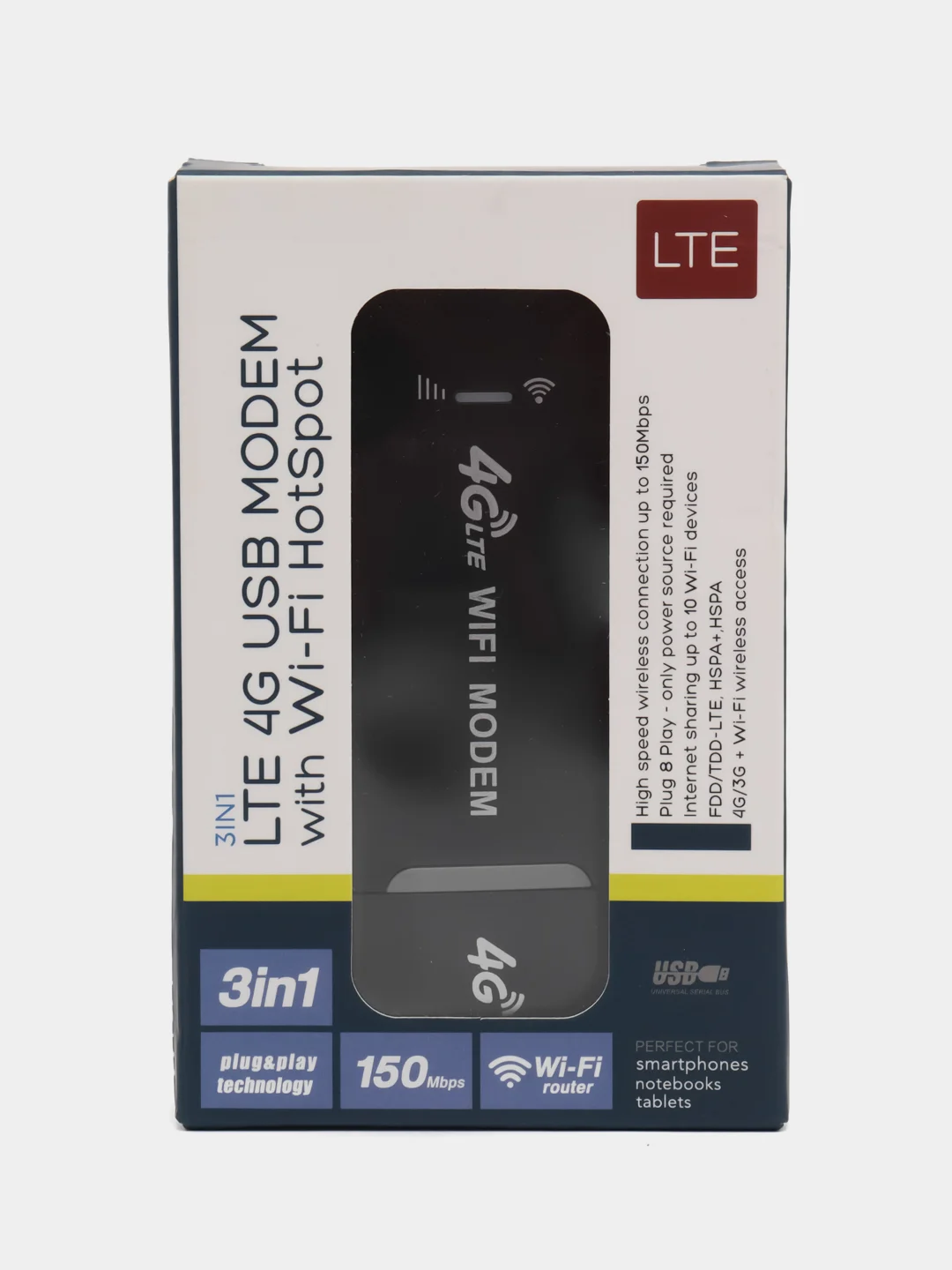 LTE 4G USB Модем с WiFi Hot Spot черный
