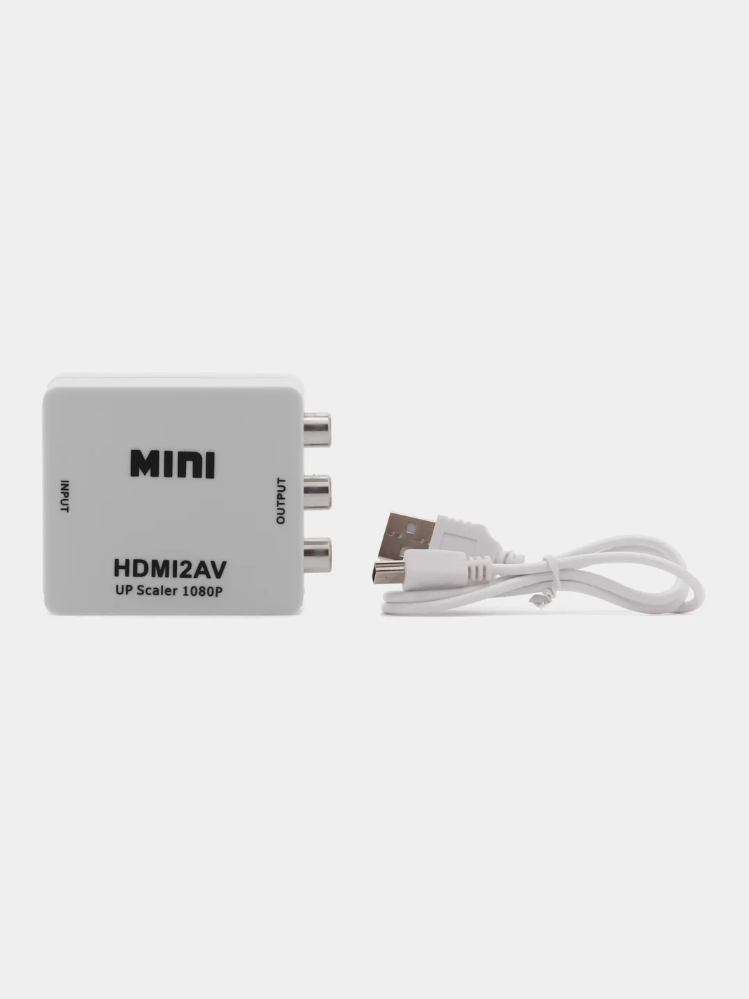 Переходник MINI, 2AV на HDMI, универсальный адаптер конвертер 1080p, белый