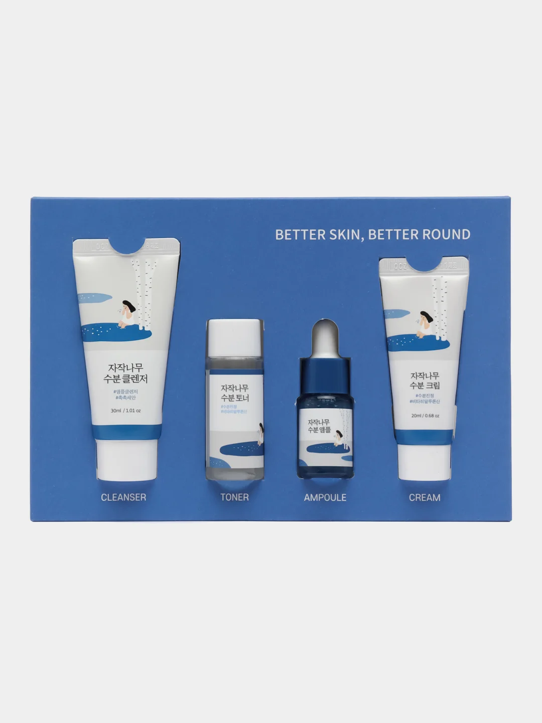 Набор миниатюр с экстрактом берёзового сока Round Lab Birch Juice Trial Kit, 4 предмета
