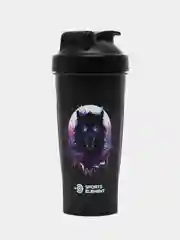 Синий шейкер спортивный для протеина Sports Element с принтом, 600 мл, с венчиком