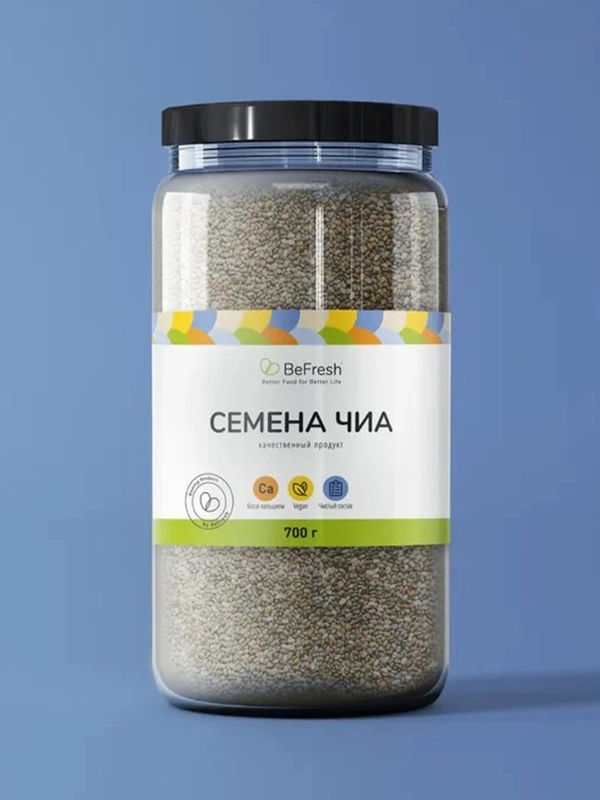 Семена Чиа черные BeFresh, в банке, 700 г