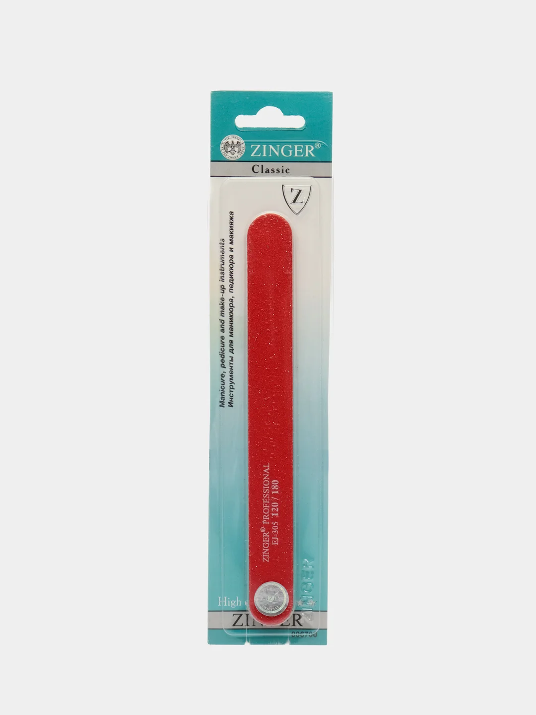Пилка абразивная для ногтей двусторонняя Zinger EJ-305, 120/180 грит