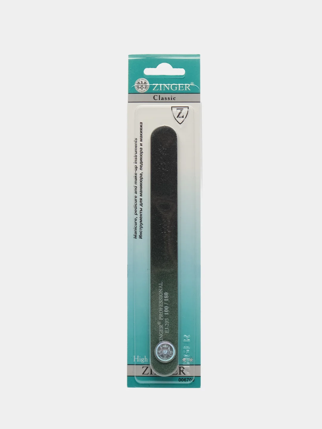 Пилка абразивная для ногтей двусторонняя Zinger EJ-203, 100/180 грит