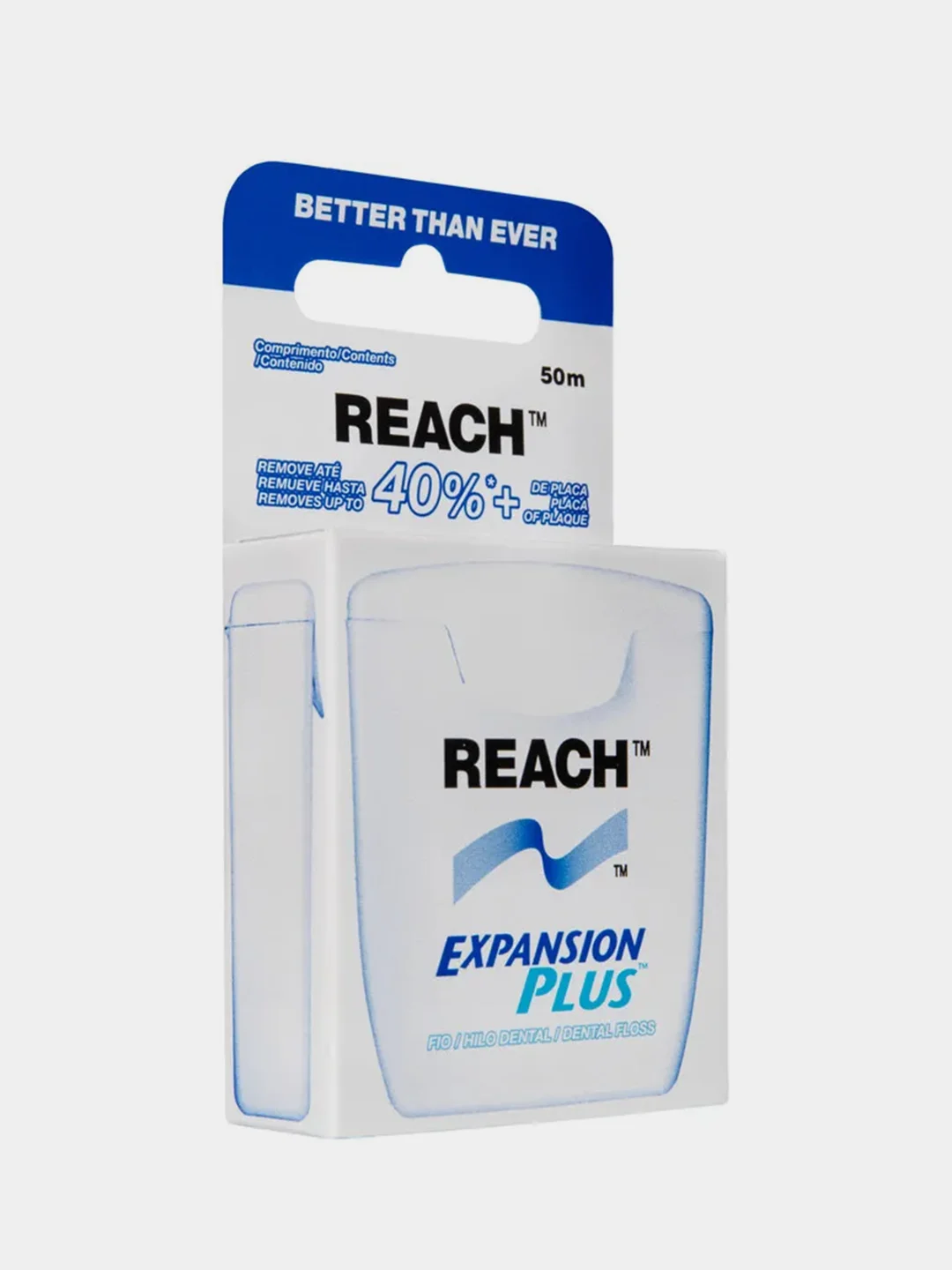 Вощеная зубная нить REACH, 50м, средней толщины, с легким мятным вкусом