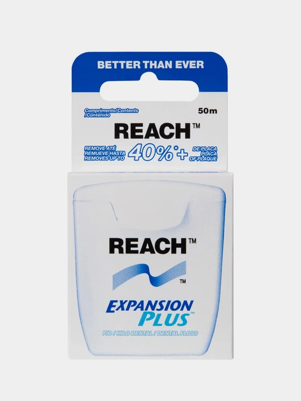 Вощеная зубная нить REACH, 50м, средней толщины, с легким мятным вкусом