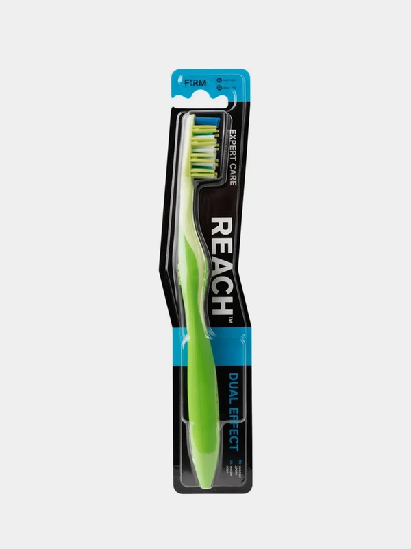 Зубная щетка REACH Dual effect, Массаж дёсен, жесткая