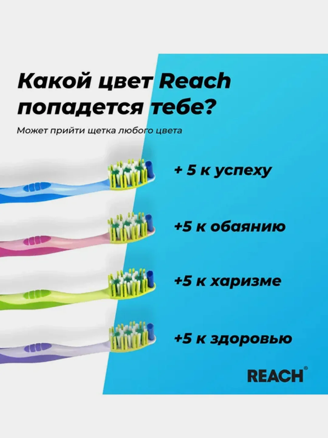 Зубная щетка REACH Dual effect, Массаж дёсен, жесткая