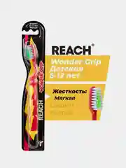 Детская зубная щетка REACH Wonder Grip, 6-12 лет, мягкая щетина