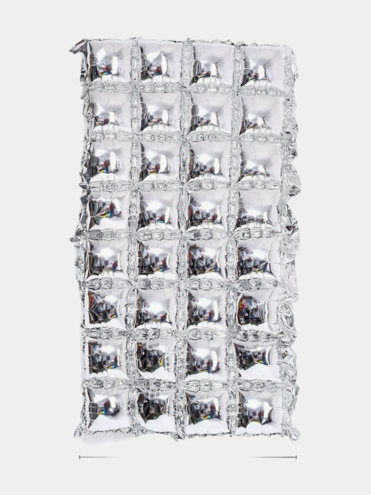 Серебряный панно фольгированное , 50*100 см, 4 ряда