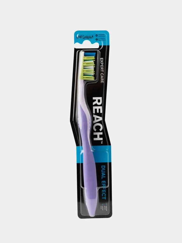 Зубная щетка REACH Dual effect, Массаж дёсен, средней жесткости