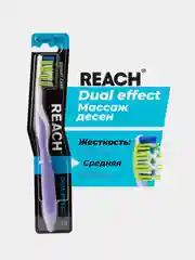 Зубная щетка REACH Dual effect, Массаж дёсен, средней жесткости