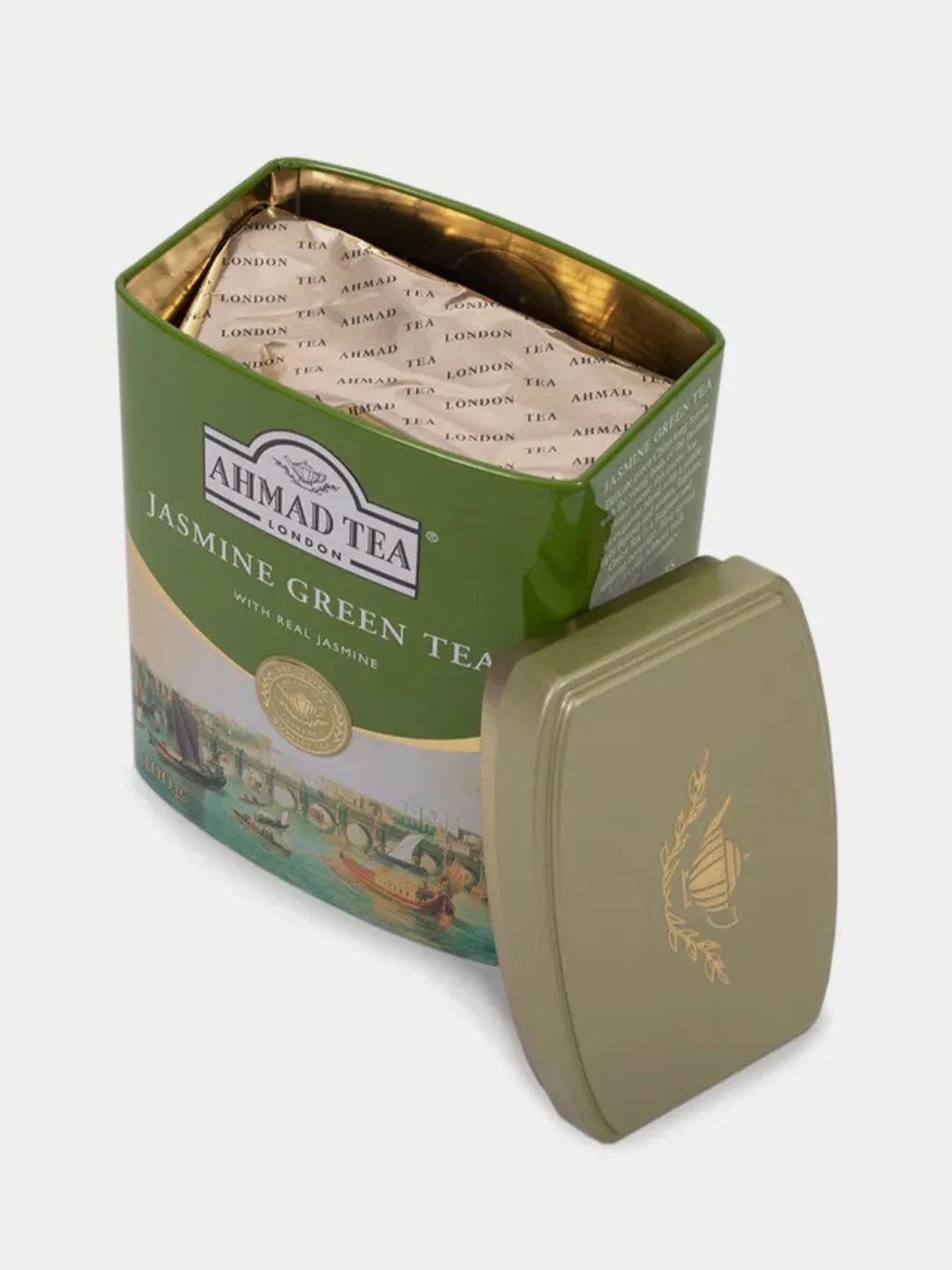 Чай зеленый Ahmad Tea, с жасмином, металлическая банка, 100 г