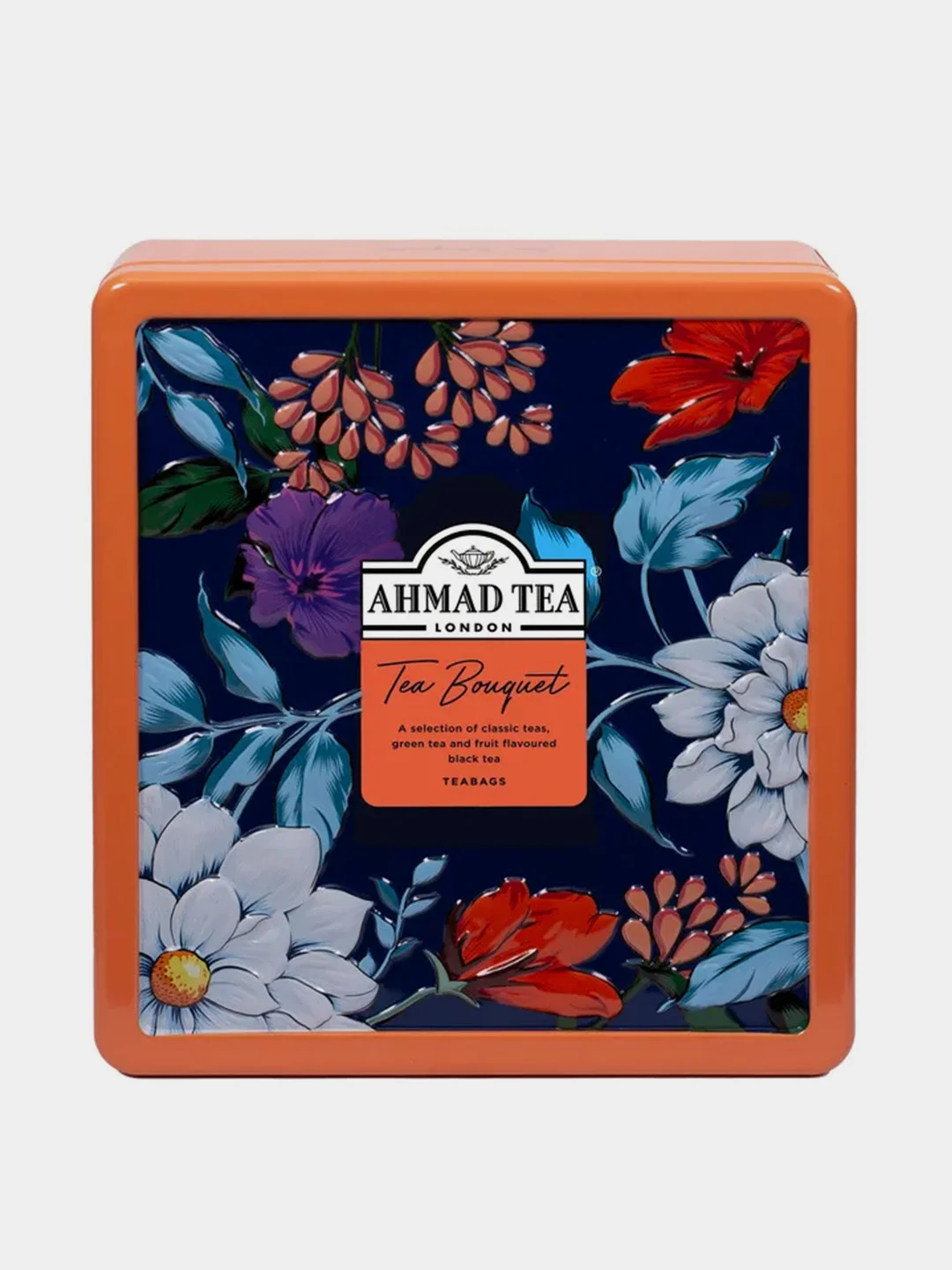 Чай Ahmad Tea "Чайный букет", пакетики в конвертах, металлическая коробка, 4 вкуса, 32х2г