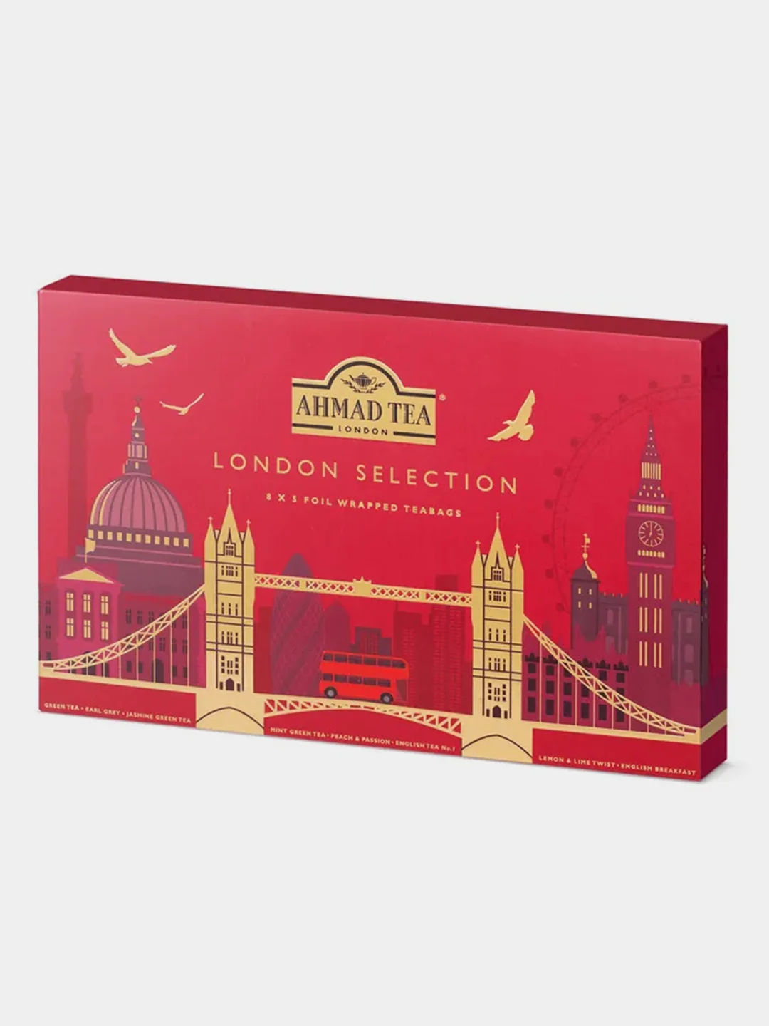 Чайный набор Ahmad Tea Лондон Селекшн, 8 вкусов, 40 пакетиков по 2 г