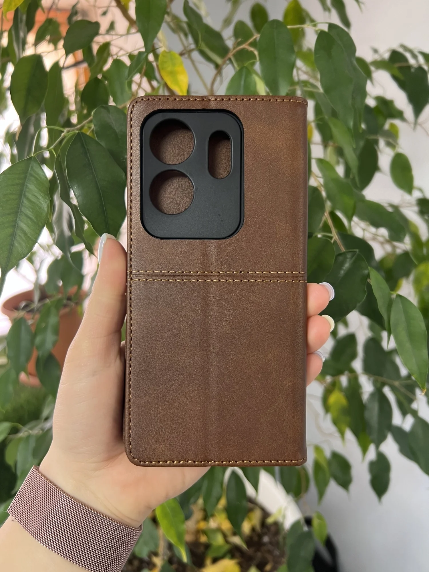 Тёмно-коричневый чехол книжка elitcase для Infinix Zero 30 4G / Инфиникс Зеро 30 4G