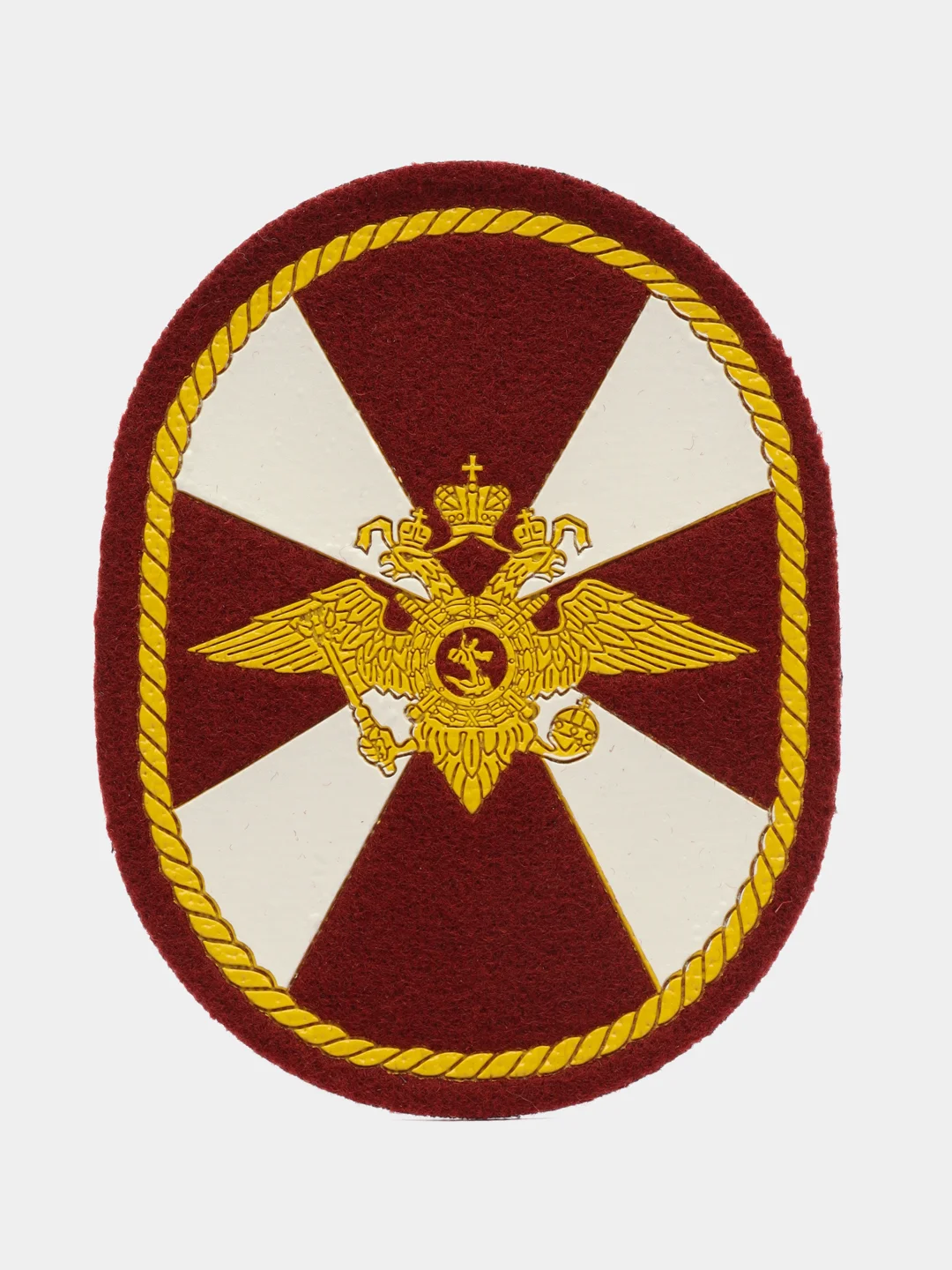 Бордовый нарукавный знак регионального командования. Шеврон армейский "Внутренние Войска"