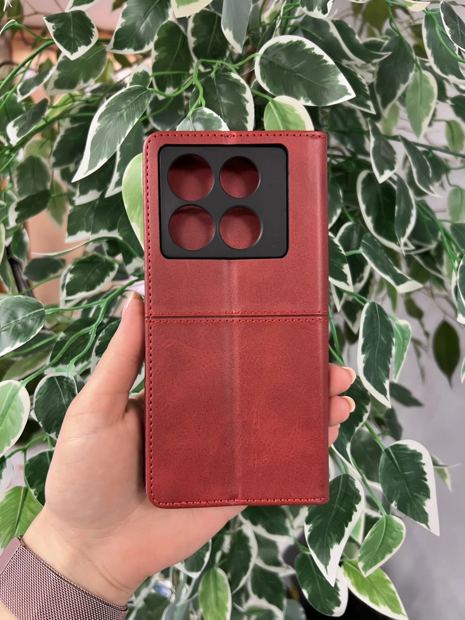 Красный чехол книжка elitcase для Infinix Note 40 Pro 4G и Note 40 Pro Plus