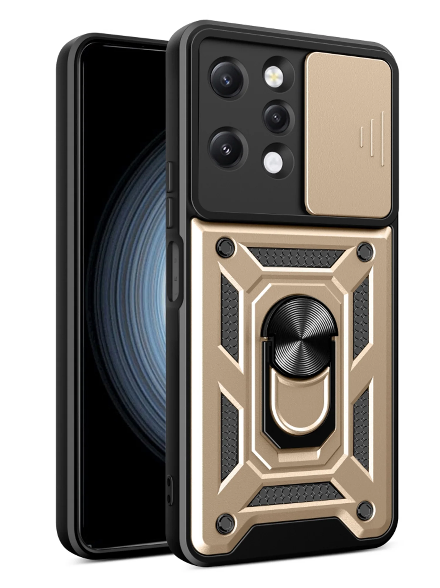 Золотой чехол противоударный armors для Xiaomi Redmi 12 4G / Редми 12 4G с защитой камеры