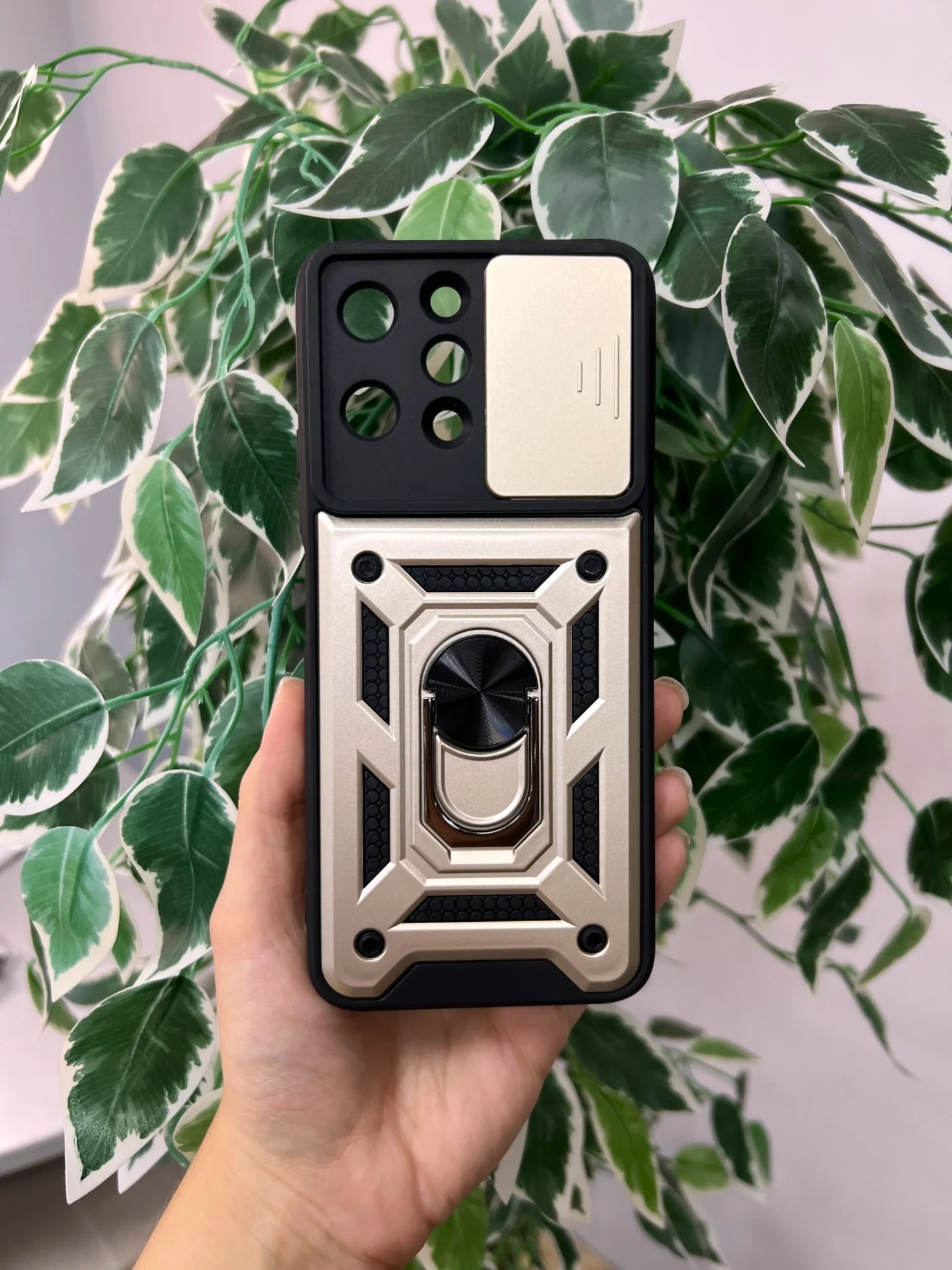 Золотой чехол противоударный armors для Xiaomi Redmi 12 4G / Редми 12 4G с защитой камеры
