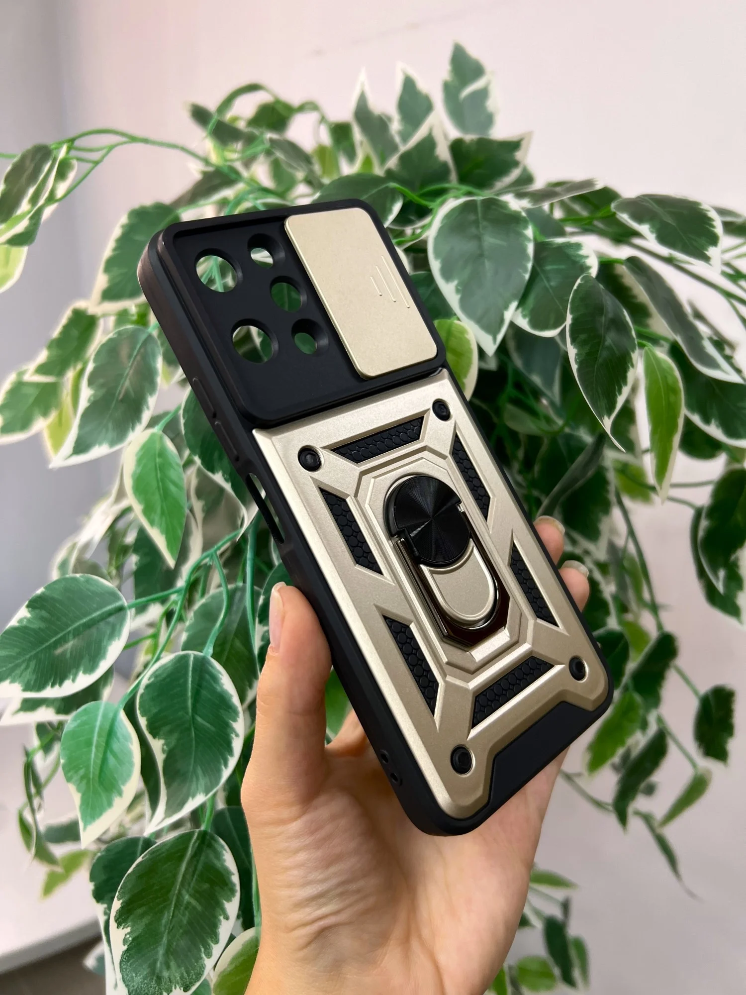Золотой чехол противоударный armors для Xiaomi Redmi 12 4G / Редми 12 4G с защитой камеры
