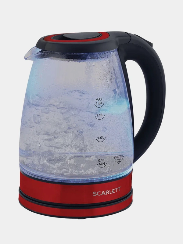 Электрический чайник SCARLETT SC-EK27G85, 1800 Вт, 1.8 л, красный