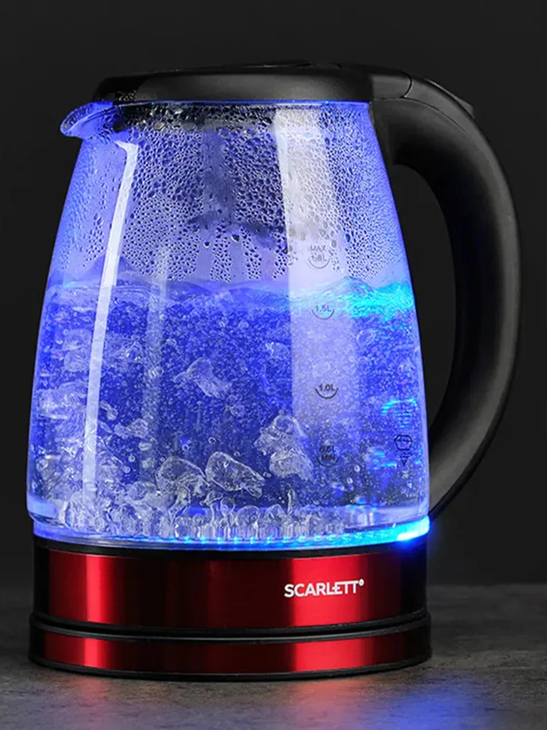 Электрический чайник SCARLETT SC-EK27G85, 1800 Вт, 1.8 л, красный