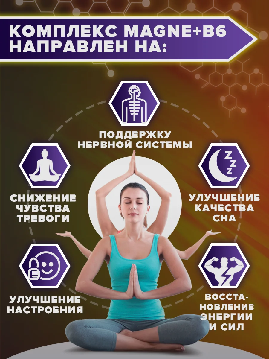 Магний + витамин B6, 60 капсул, Ёбатон