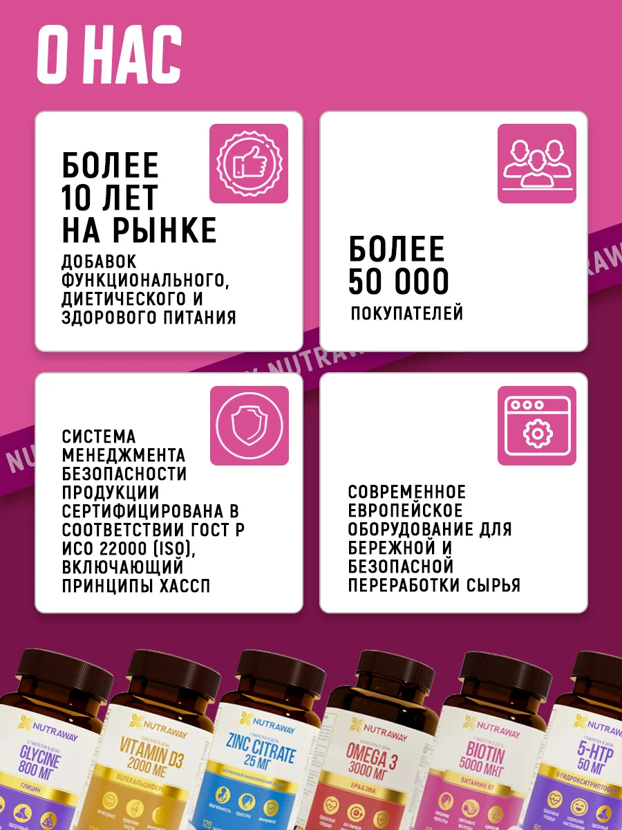 БАД к пище Nutraway Альфа-липоевая кислота, 100 мг, антиоксидант, 60 таблеток