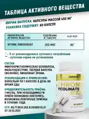БАД Пиколинат хрома ATech nutrition, 200 МСЕ, 60 капсул