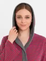 222 Халат на запах с капюшоном