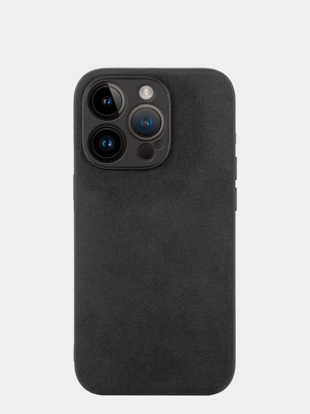 Черный люксовый чехол для Apple iPhone 14 Pro алькантара BROSCORP, замшевый, пластиковый+ силикон