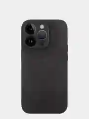Черный люксовый чехол для Apple iPhone 14 Pro алькантара BROSCORP, замшевый, пластиковый+ силикон