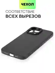 Черный чехол для iPhone 15, 14, 13 Pro, Max, Plus, Mini, ребристый, силиконовый, BROSCORP, карбон