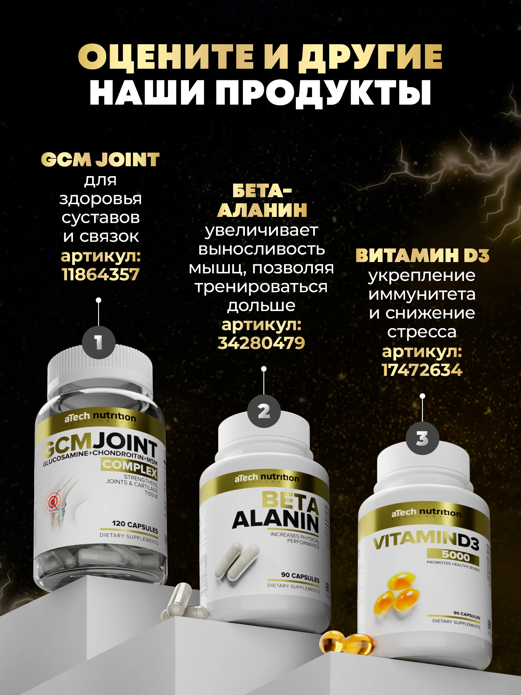 БАД ОМЕГА 3 +А+Д3+Е, ATech nutrition, 90капс