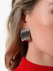 Серебряный серьги крупные бижутерия, женские объемные сережки,